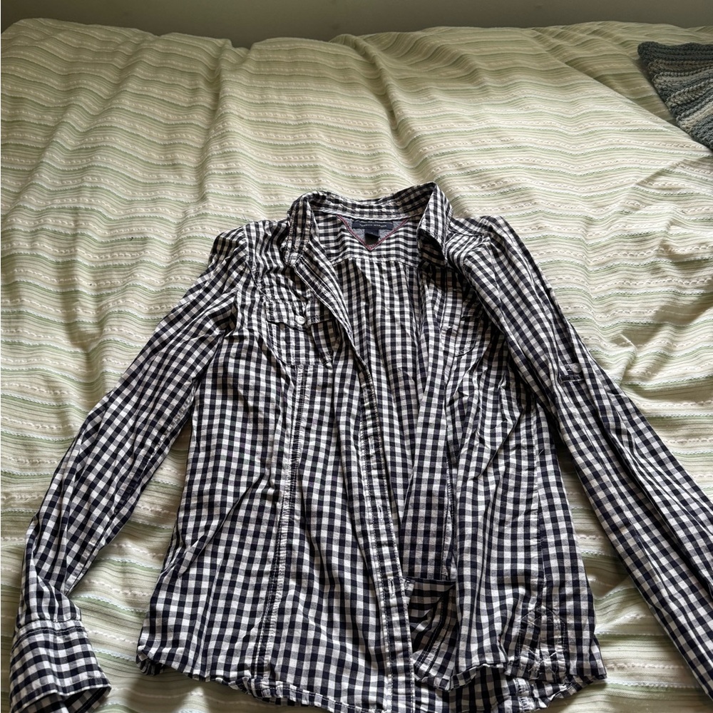 Tommy Hilfiger Black and White Gingham Shirt